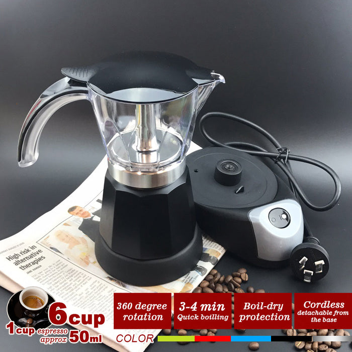 Electric Moka Coffee Maker Espresso Machine Italian Classic 6 Cups Auto Power Trade Me