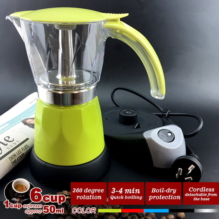 Electric Moka Coffee Maker Espresso Machine Italian Classic 6 Cups Auto Power Trade Me