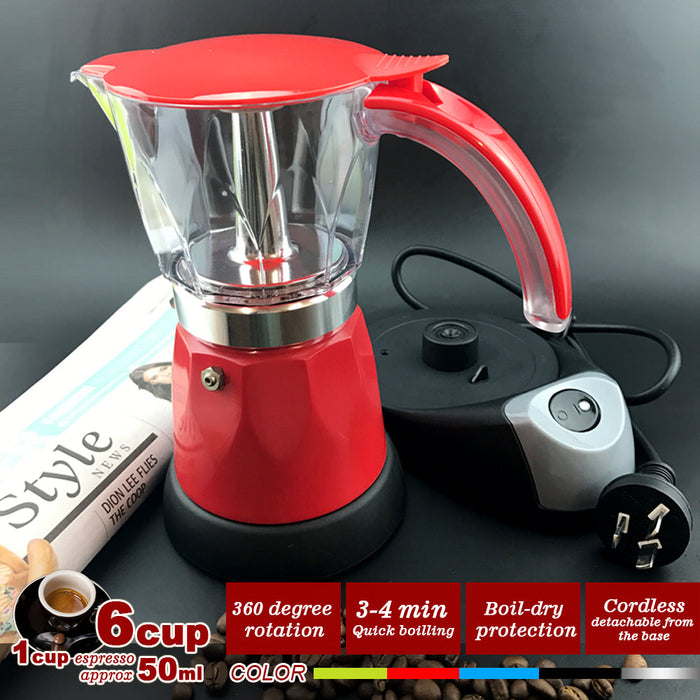 Electric Moka Coffee Maker Espresso Machine Italian Classic 6 Cups Auto Power Trade Me