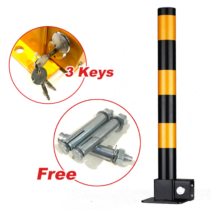 Black Parking Bollard locker Barrier Key Alike Or Independent Fold Down Vehicle