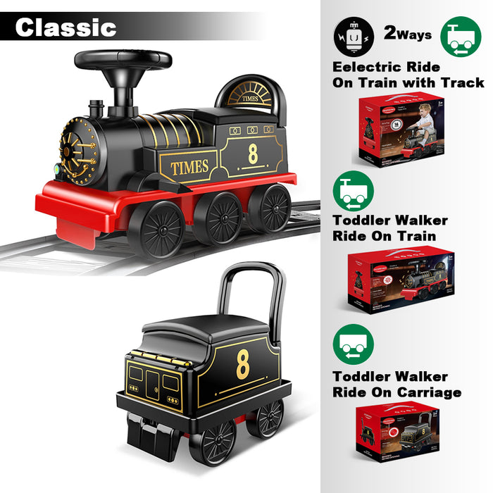 Kids Ride On Train Toy Eelectric Car With Track Or Toddler Walker Car Or Carriage AU