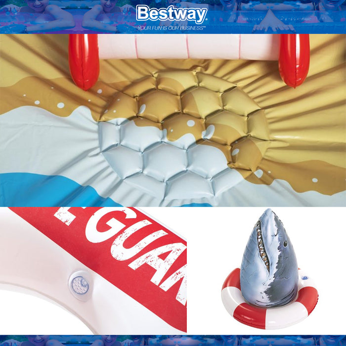 Bestway Inflatable shark Lifeguard Tower Play Center Pool With Slide Set AU