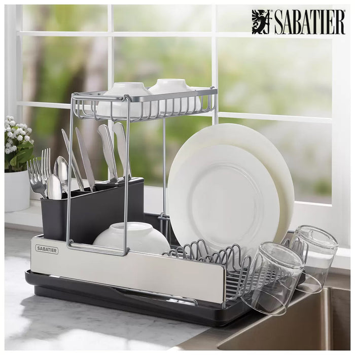 Sabatier Dish Drying Rack Stemware Compact Rust Resistant 42x33x36cm AUSTOCK