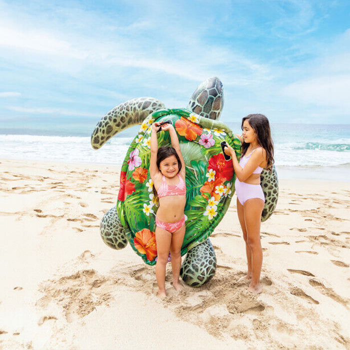 INTEX Kids Sea Turtle 2 Handles Swimming Pool Ride On Float Raft Beach AU STOCK