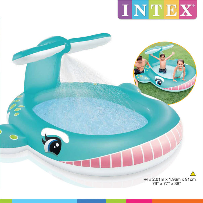 Intex Whale Spray Pool Kids Water Fun Inflated Pool Sports Outdoor Play Toys