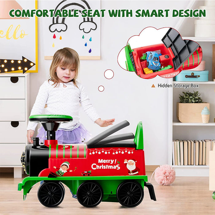 Kids Ride On Train Toy Car  Toddler Walker 6 Wheels Extra Music 3-Color Light -2018D