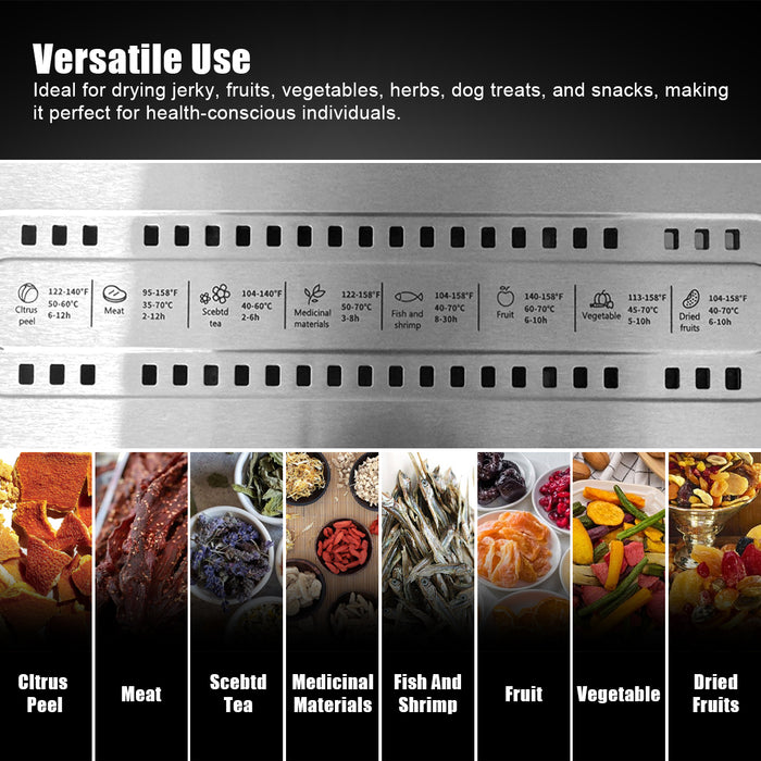 Mornest 5-Tray Food Dehydrator Machine, 400W Electric Food Dryer for Jerky, Fruits, Vegetables, Dog Treats, Herbs, Snacks - Adjustable Temperature & 24H Timer, LCD Display, Silicone Tongs Included
