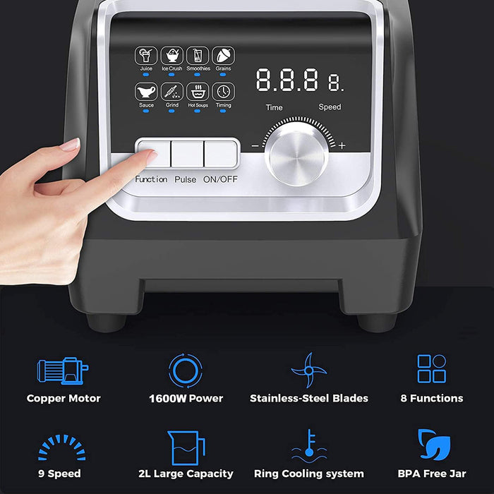 Home 2L Commercial Blender Smoothie Juicer Mixer Food Processor Ice Crush