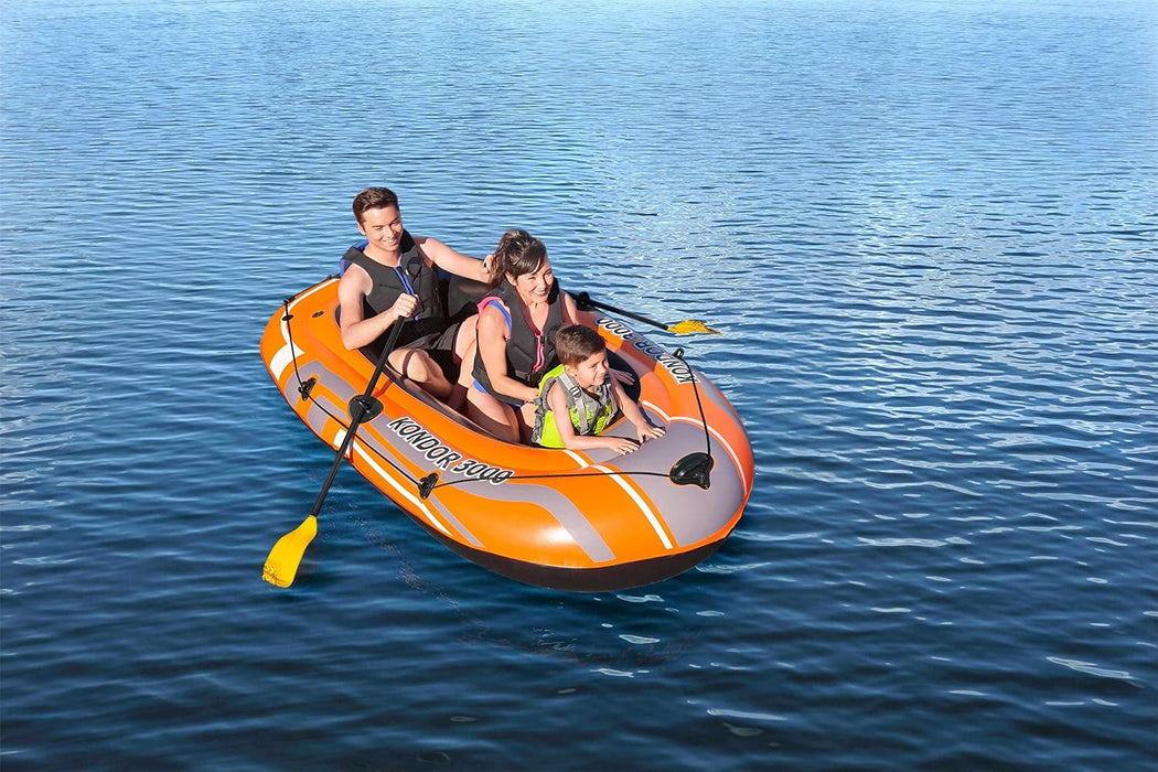 Canoe Raft Set Kondor Raft Set With Oars & Pump Bestway Large 3 Person Inflatable  Boat 3000