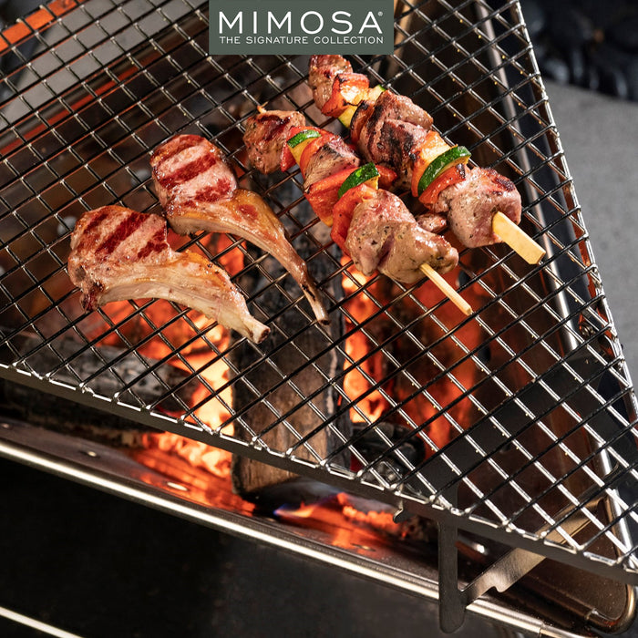 Mimosa Durable Stainless Steel Folding BBQ Fire Pit 12L Capacity 56cm Portable