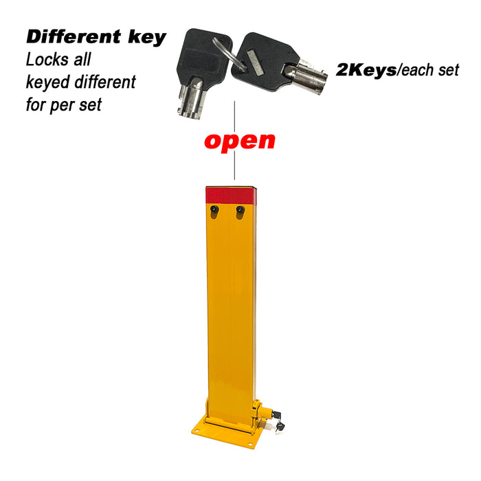 2Key Teyp Bollard Rectangle Fold Down Car Parking Lock 80cm Safety Barrier 2Key Trade Me