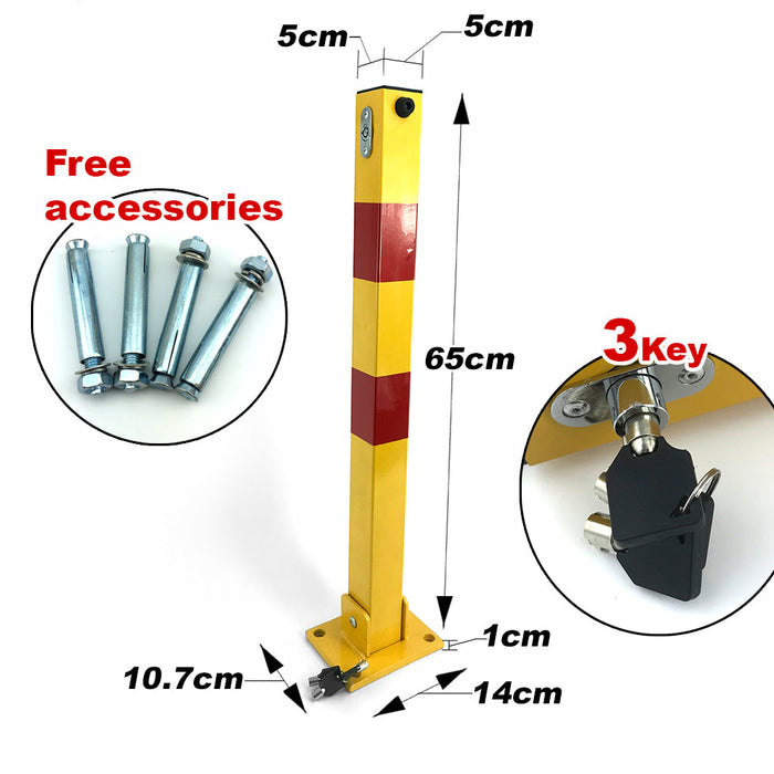 Square Heavy Duty Fold Down Security Parking Post Lock Safety Barrier 3 Keys Trade Me