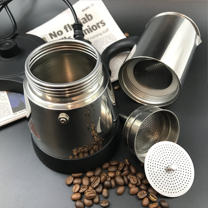 Electric Espresso Moka Coffee Maker 4~6Cups Stainless Steel Italian Classic Trade Me