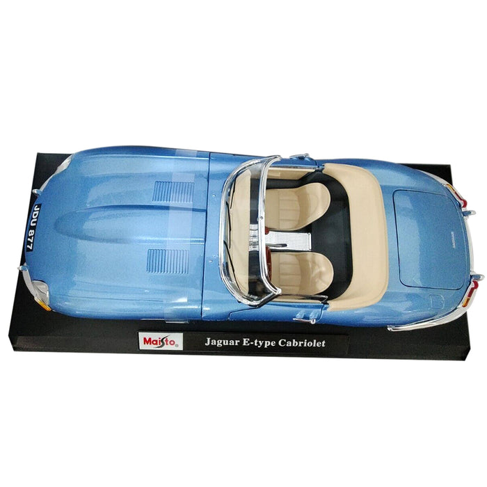 Maisto 1:18 Scale Jaguar E - type Cabriolet Car Model Metallic Diecast With Plastic Part