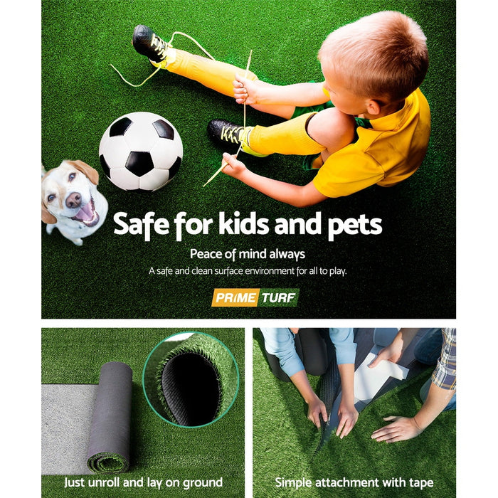 Prime Turf Artificial Grass 2mx5m 10mm Synthetic Fake Lawn Turf Plant Plastic Olive