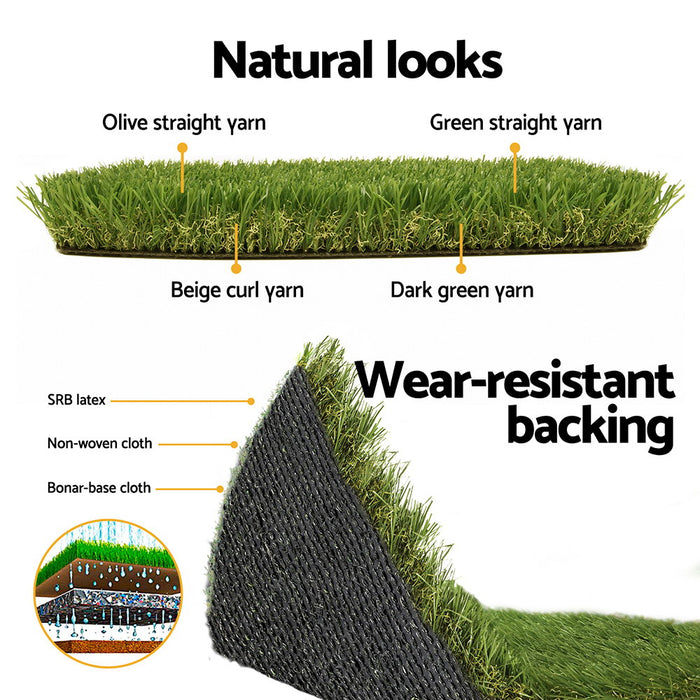 Prime Turf Artificial Grass 45mm 2mx5m Synthetic Fake Lawn Turf Plastic Plant 4-coloured