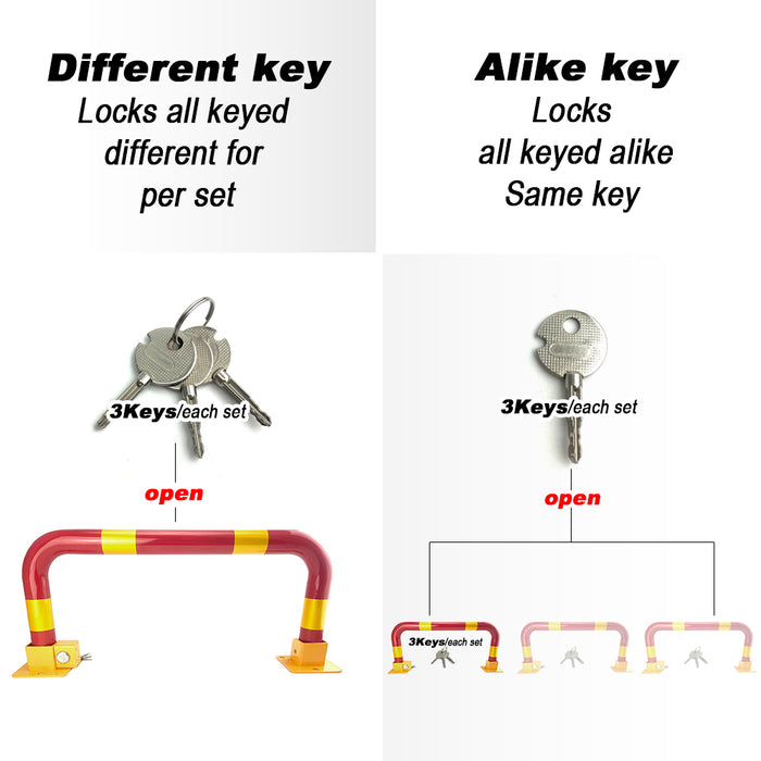 Arch Parking Barrier Fold Down Vehicle Security Locker Keyed Different Or Alike