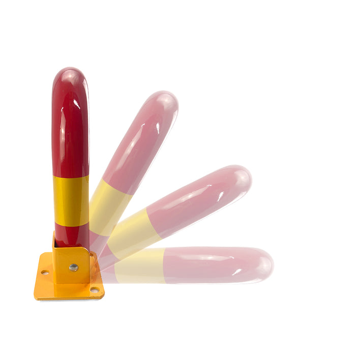 Fold Down Vehicle Parking Lock - Heavy-Duty Security Bollard - Anti-Theft Safety Barrier
