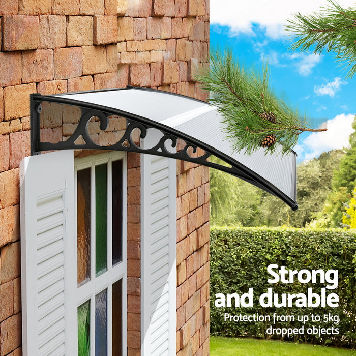 Instahut Window Door Awning 0.8mx1m Transparent