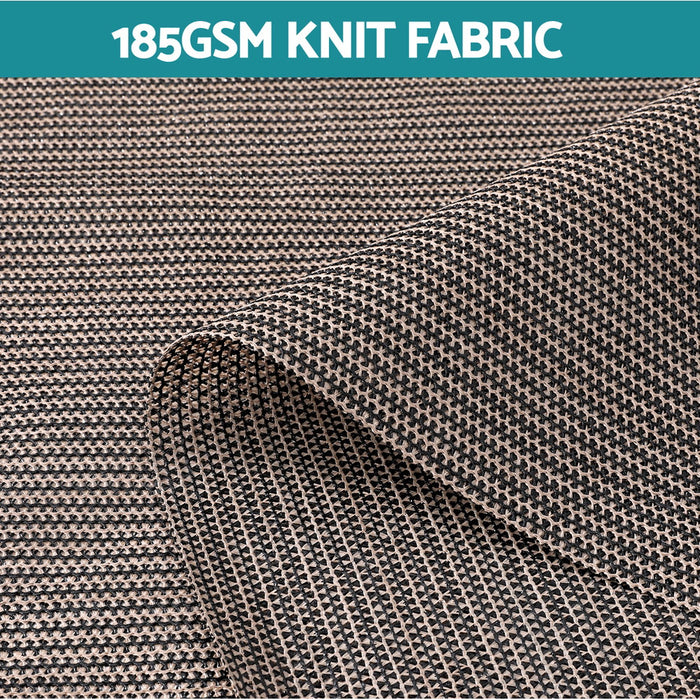 Instahut 2.1X2.5M Outdoor Blinds Awning Roll Down Retractable Knit Fabric Outdoor Blinds Window Shade Brown