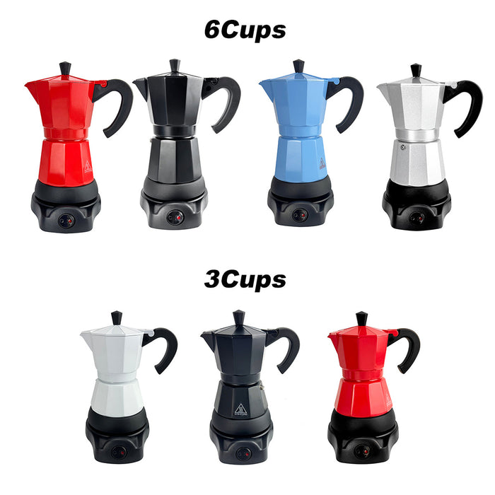 Mornest Electric Aluminium Moka Coffee Maker Espresso Italian Classic auto power off Home 3/6Cups Trade Me