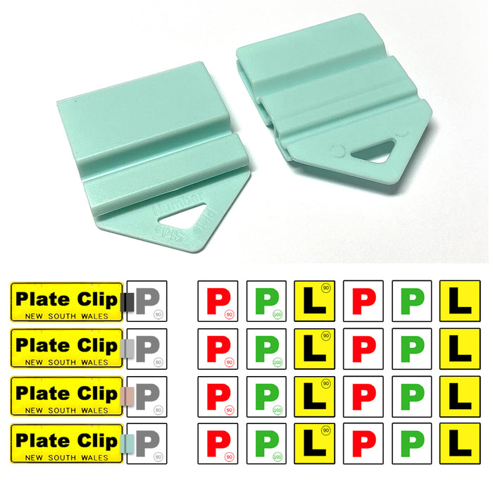 Clip It On Plate Clips Licence P/L for Car Number plate easy to use 4 colors