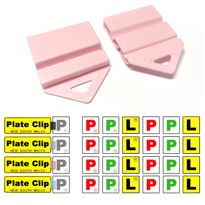Clip It On Plate Clips Licence P/L for Car Number plate easy to use 4 colors