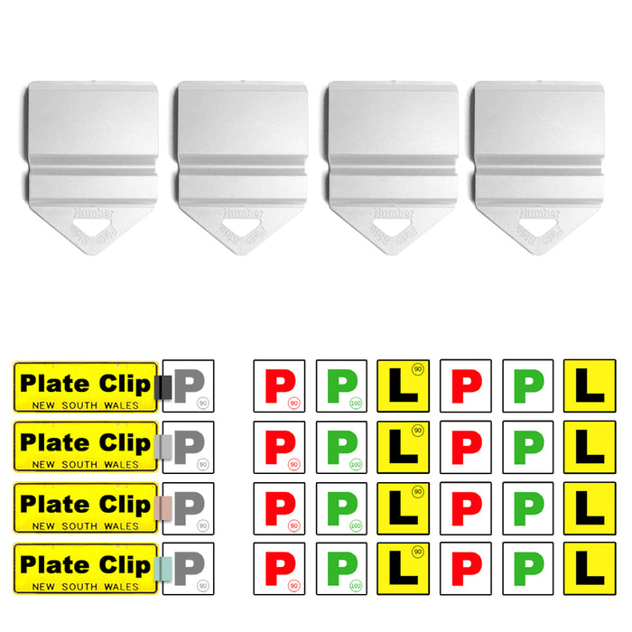 Clip It On Plate Clips Licence P/L for Car Number plate easy to use 4 colors