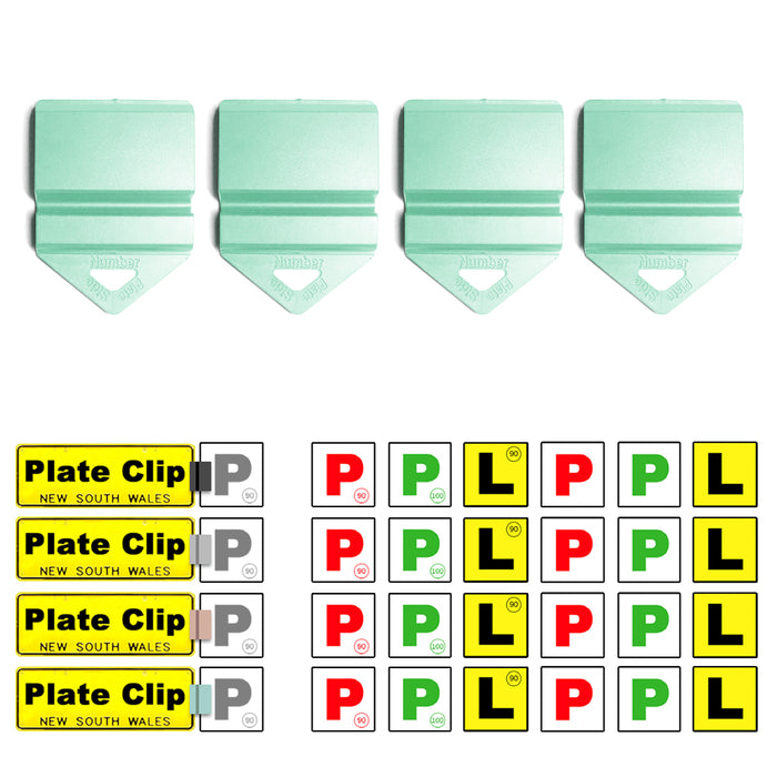 Clip It On Plate Clips Licence P/L for Car Number plate easy to use 4 colors