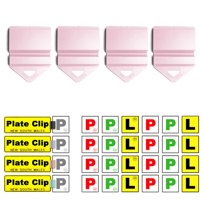 Clip It On Plate Clips Licence P/L for Car Number plate easy to use 4 colors