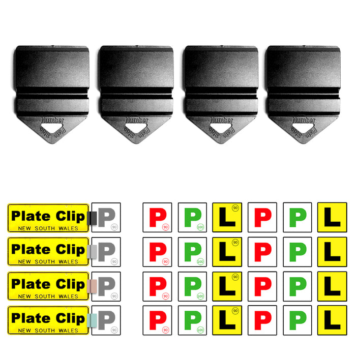 Clip It On Plate Clips Licence P/L for Car Number plate easy to use 4 colors