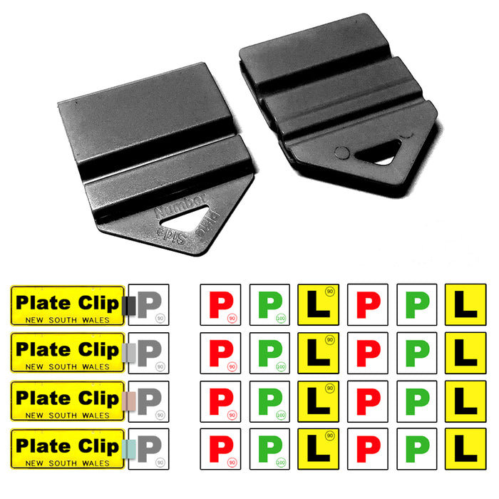 Clip It On Plate Clips Licence P/L for Car Number plate easy to use 4 colors