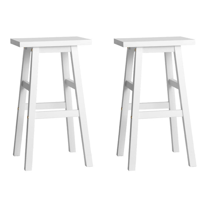 Artiss Bar Stools Kitchen Counter Stools Wooden Chairs White x2