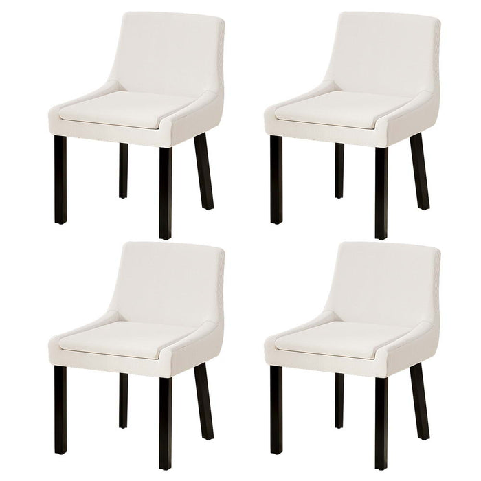 Artiss Dining Chairs Set of 4 Corduroy Wooden Beige