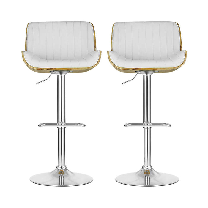Artiss 2x Bar Stools Adjustable Leather Chairs