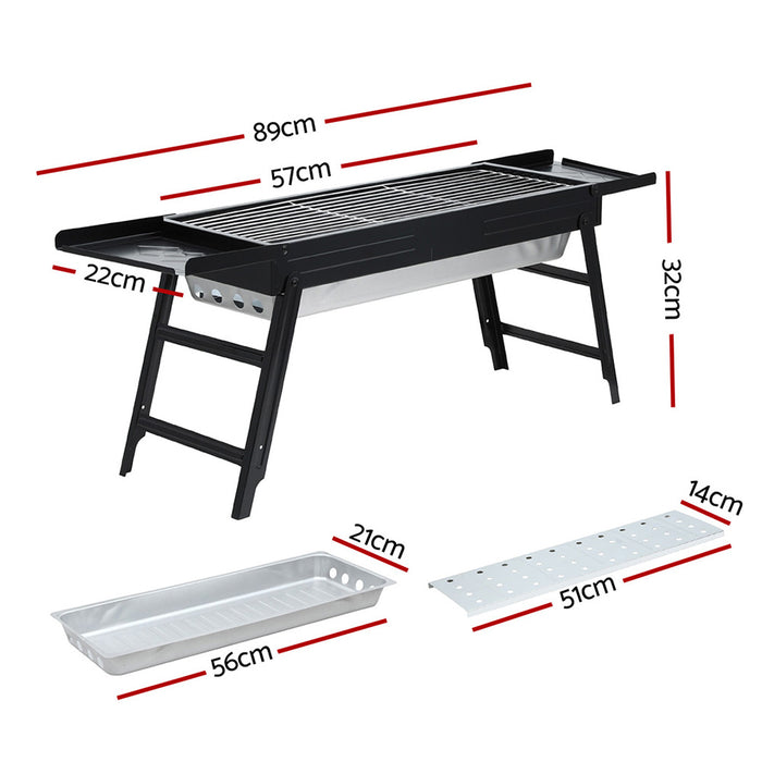 Grillz Charcoal BBQ Grill Smoker Portable Barbecue Outdoor Foldable Camping