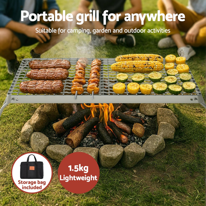 Grillz Portable BBQ Grill Charcoal Smoker Foldable Camping Outdoor