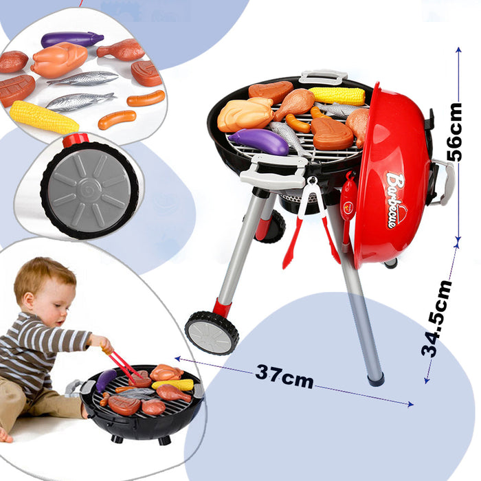 Kids BBQ Pretend Play Cooking Set Sausages Utensils Barbecue Grill Toy Cooker Trade Me