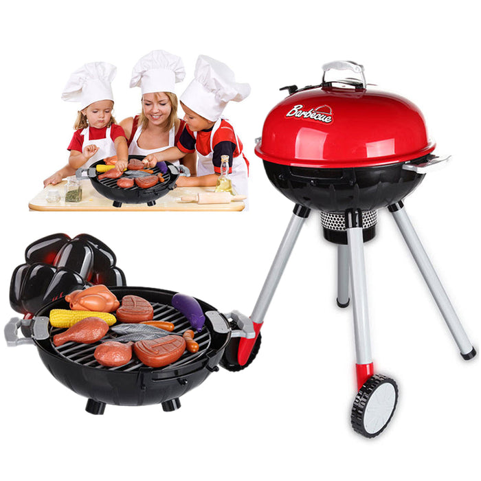 Kids BBQ Pretend Play Cooking Set Sausages Utensils Barbecue Grill Toy Cooker Trade Me