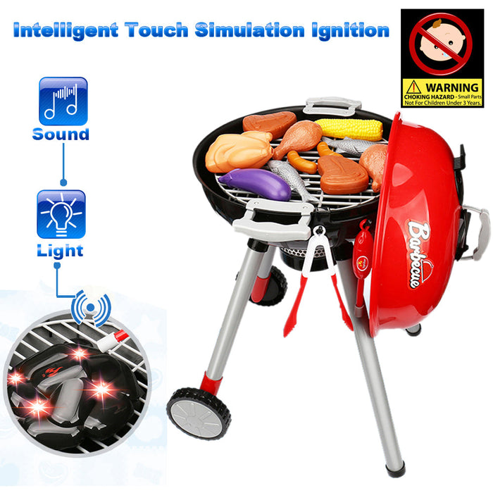 Kids BBQ Pretend Play Cooking Set Sausages Utensils Barbecue Grill Toy Cooker Trade Me