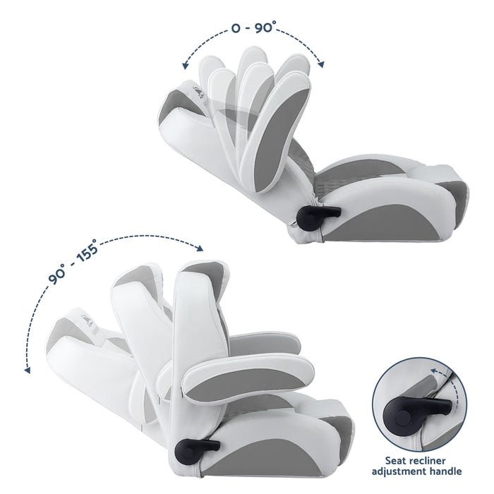 Seamanship Reclining Captain Boat Seat 90°-155° Recline, 19cm Thick Cushion