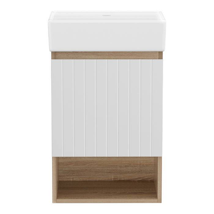 Cefito Vanity Unit 445mm Basin Bathroom Cabinet Storage Wall Hung Sink White