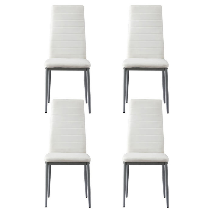Artiss Dining Chairs Set of 4 Leather Channel Tufted White
