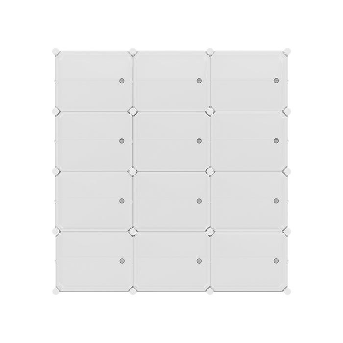 Artiss Shoe Rack DIY 12 Storage Cube Stackable White