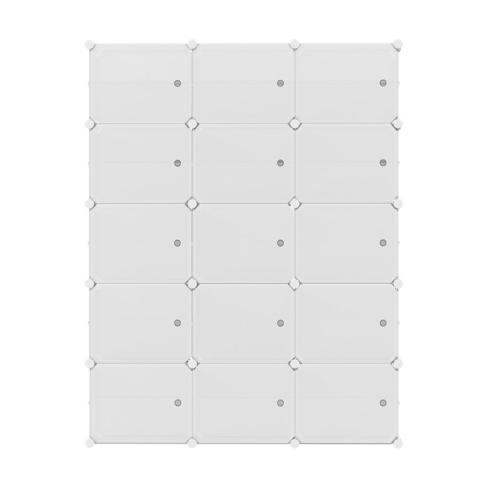 Artiss Shoe Rack Storage Cabinet DIY 15 Storage Cube Stackable White