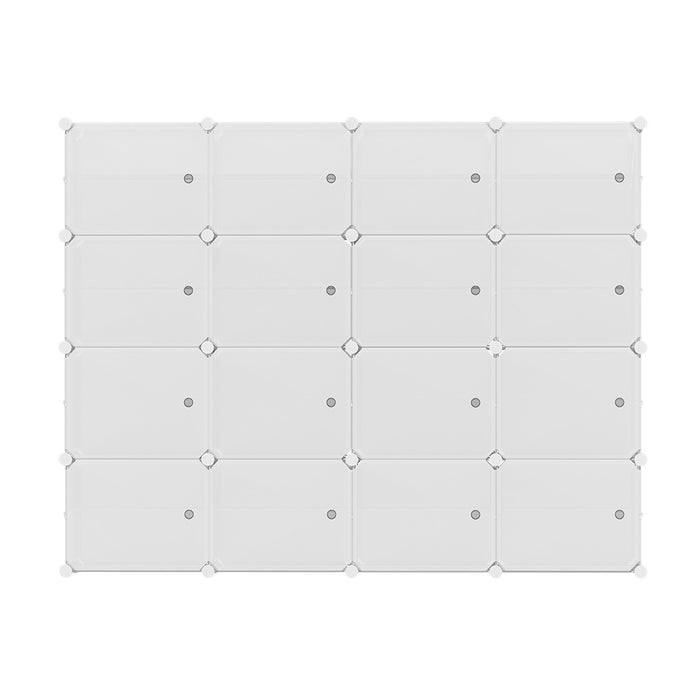 Artiss Shoe Rack DIY 16 Storage Cube Stackable White