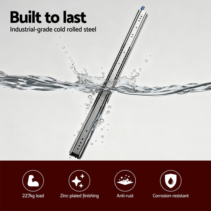 Giantz 2x Drawer Slides Full Extension Locking 227kg 914-1829mm Length