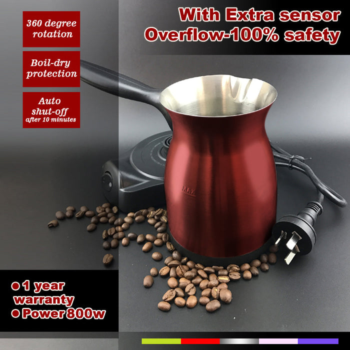Electric Turkish Greek Arabic Coffee Maker Pot Automatic Sensor Anti Overflow Trade Me
