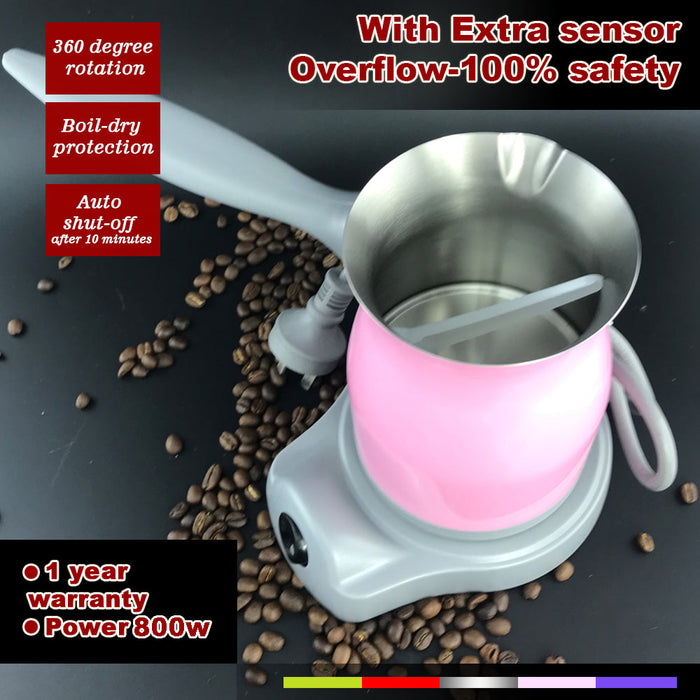 Electric Turkish Greek Arabic Coffee Maker Pot Automatic Sensor Anti Overflow Trade Me
