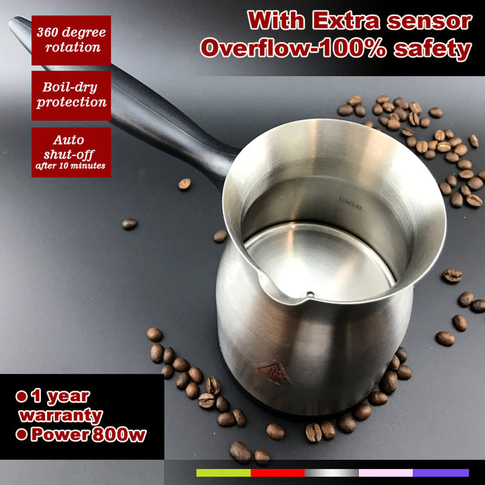 Electric Turkish Greek Arabic Coffee Maker Pot Automatic Sensor Anti Overflow Trade Me